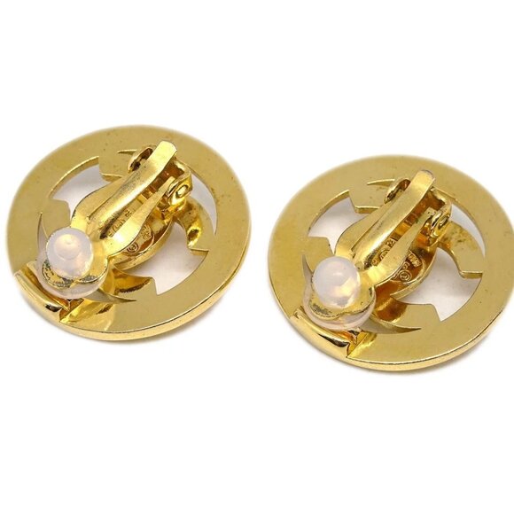 Chanel CC Turnlock Button Earrings Gold Clip-On - Picture 3 of 4